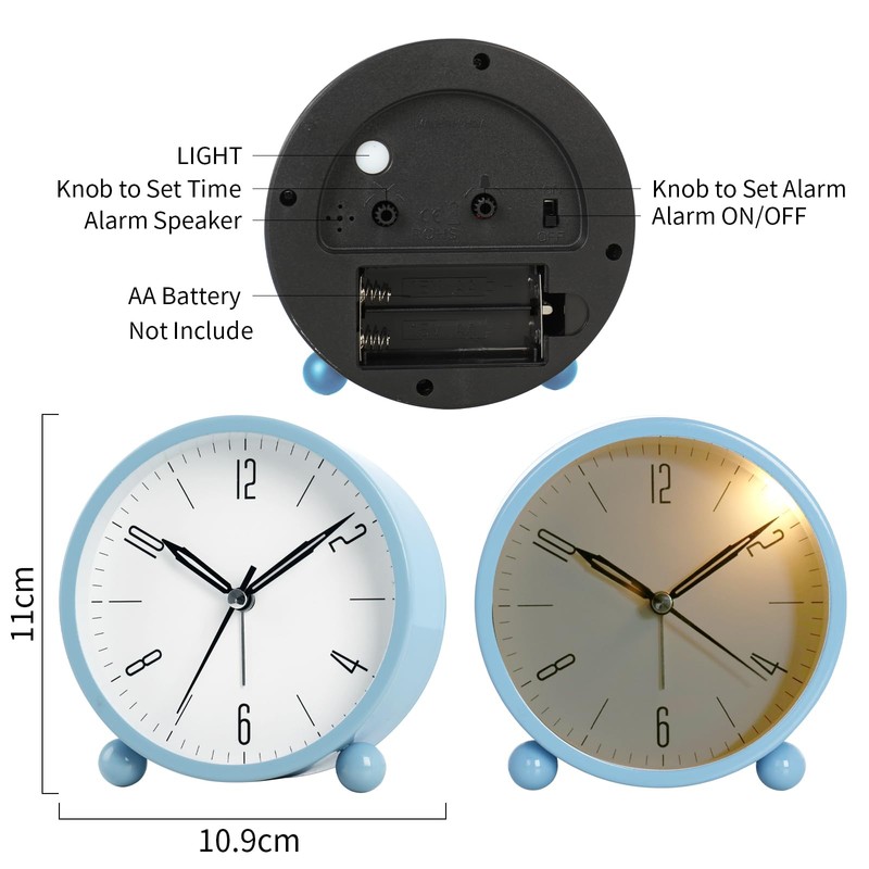 CYMNER modern minimalist metal table clock, an alarm clock with