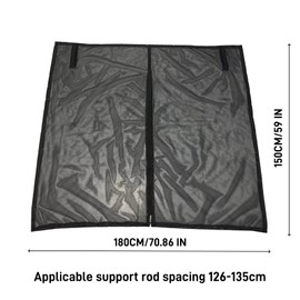 Sepzlly Mosquito Net Car Tailgate Combination Wing Door Boot Cover Sun Protection Mesh with Double Zip and Magnetic for T5 Camping Motorhome Caravan Camping Accessories Fishing 180 cm x 150 cm