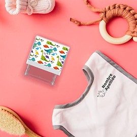 Sello Personalizado Para Marcar Ropa Autoentintable - Agrega Tu Nombre Cinta Termoadhesiva de Regalo (Dinosaurio)