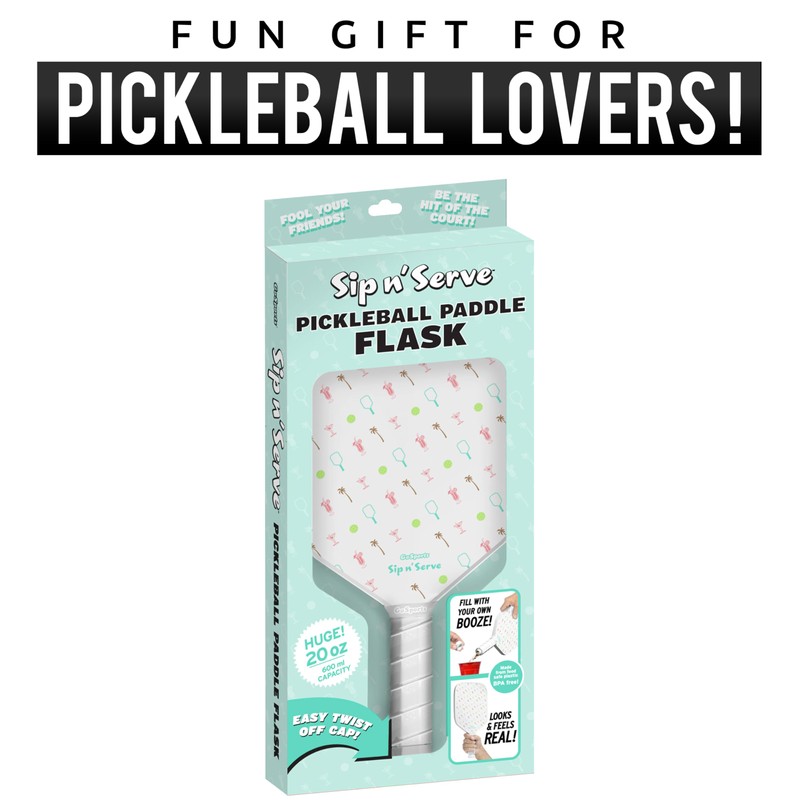 GoSports Sip N' Serve Pickleball Paddle Flask (20 oz) -