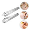 DECHOUS 2pcs Stainless Steel Kitchen Tweezers Set Flat Angled Fish