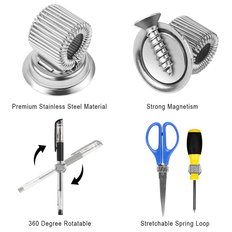 Pen Holder Magnetic Pack of 10 Stainless Steel Magnetic Pen