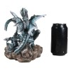 Family Set of Midnight Storm Dragon Statue 8" Height Fantasy