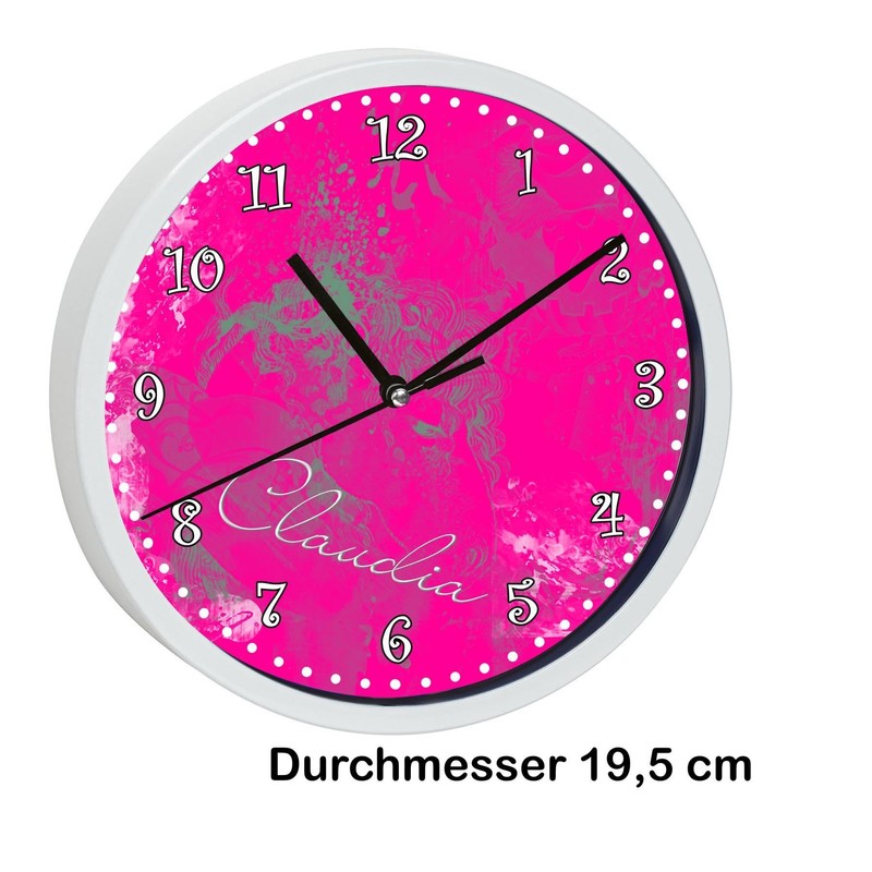 CreaDesign, WU-30-1117-36 Fantasy Pink Wall Clock for Children's Room, Silent