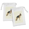 Lunarable German Shepherd Fabric Pouch Set of 2, Alsatian Dog