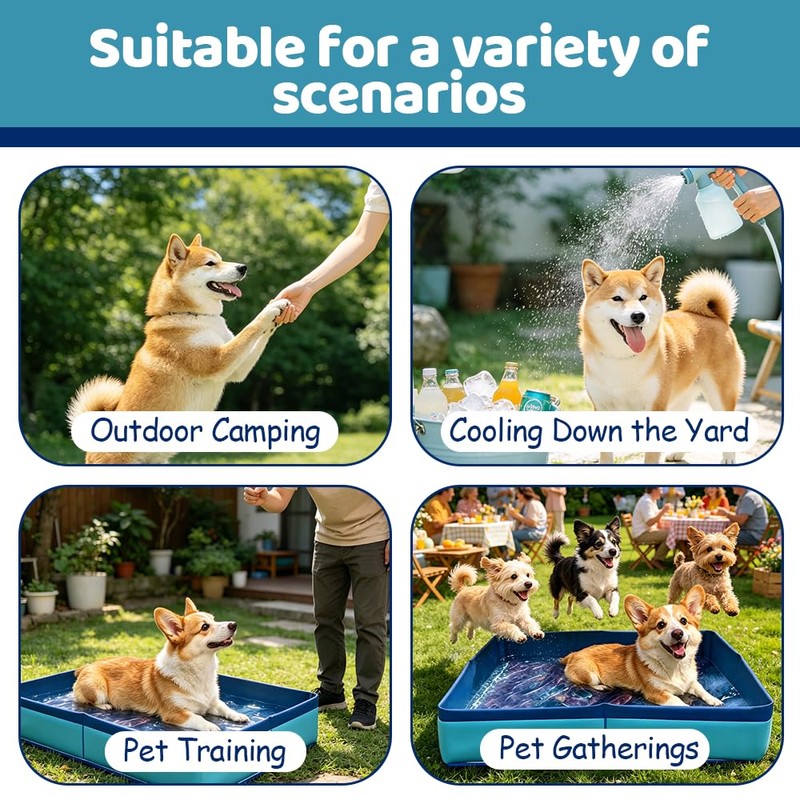 Pet Bathing Pool,Foldable Waterproof PVC Paddling Tub