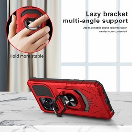 Lozeguyc for Blu View Speed Ultra 5G Case with 1 Pack Screen Protector,Dual Layer Hybrid Heavy Duty Defender Protection,Sleek Rugged Reinforced Cushion Corner Kickstand Shockproof Bumper Cover Red