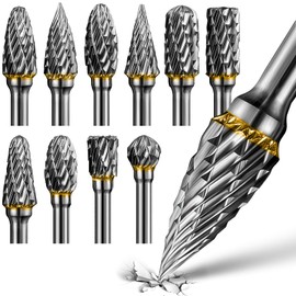 APORO Carbide Burr Set Die Grinder Bits Accessories with 1/8" Shank 10Pcs