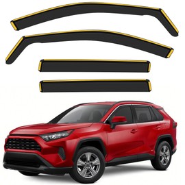 CXZHAZD Shatterproof in-Channel Rain Guards for Toyota RAV4 2020-2025, Clip-on Window Deflectors Vent Window Visors Rain Sun Wind Guards Shade Deflectors, 4 pcs