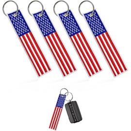 Llavero con bandera americana, 2 unidades, llavero bordado para coche y motocicleta