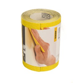 Mirka Yellow Sandpaper Sanding Roll / 115 mm x 5 m / P240 / Sanding of Hardwood, Softwood, Paint, Spatula, Plastic / 1 Roll