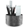 lizimandu Round Leather Art Supply Organizer,Remote Control Holder,360 Degree Spinning,Multi-Functional