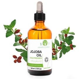 Jojoba Oil - Organic Pure Cold Pressed Face Oil Body Oil Massage Oil Beard Hair Oil Eyelashes Skin Oil Lips Scalp Oil Nails Oil Cosmetics - 50 ml
