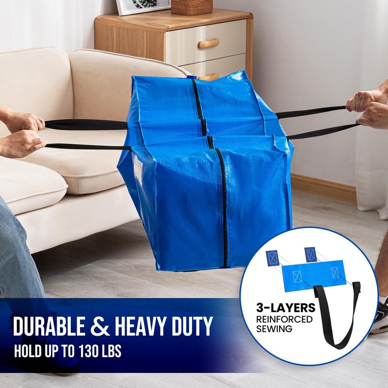 TAILI Blue Heavy Duty Moving Bags, Clothes Storage Bags with