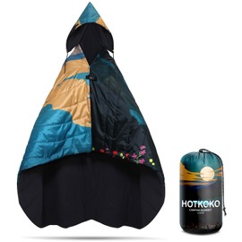 hotkoko Waterproof Stadium Blanket, Fleece Camping Blanket Wearable Soft Warm Camp Blanket for Outdoor Camping, Picnic, Stadium, Sports, Beach, Car