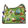 Oregon Souvenir Artwood Map State Magnet