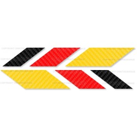 OwnTheAvenue 2Pcs German Stripes Carbon Vinyl Racing Germany Euro Vinyl Sticker Decals 5"