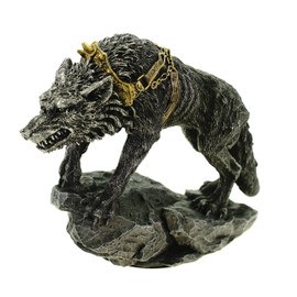 Vogler Germanic Fenris Wolf in Chains 13 cm Figure Asgard Sculpture Wolf Nordic Mythology