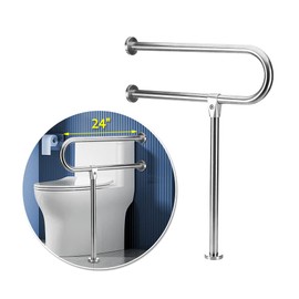 Handicap Rails Grab Bars Toilet Safety Rails for Elderly Seniors Bathroom Grab Bar Handicap Toilet Rails Support Assist Stainless Steel Grab Bars for Bathroom Shower Safety Bars Hand Rails