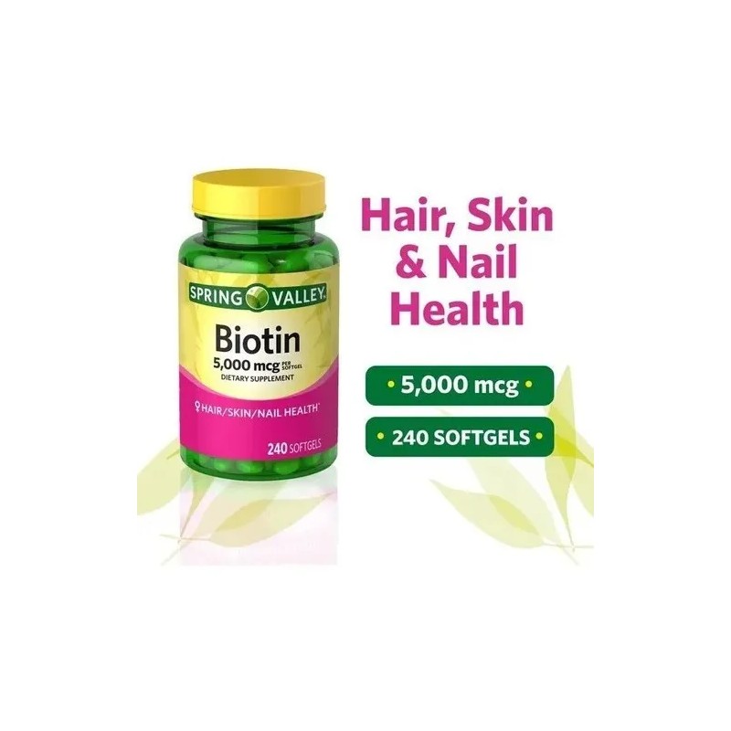 Biotina Premium Piel Cabello Uñas 5,000mcg 240 Caps