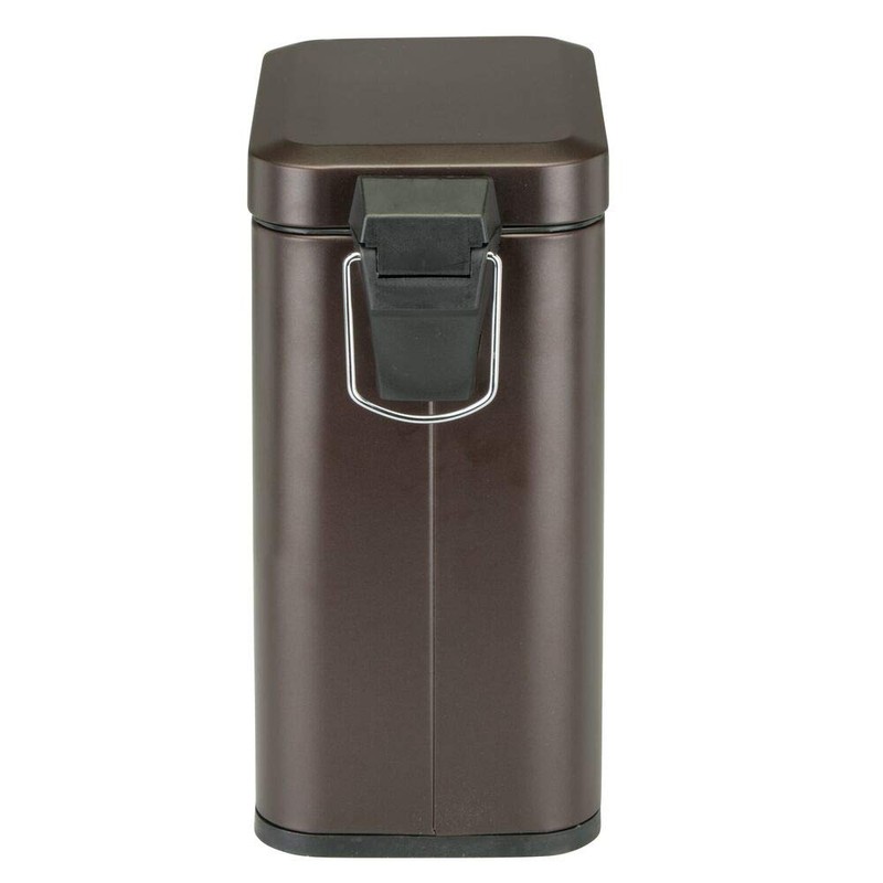 mDesign 1.3 Gallon Rectangular Slim Profile Steel Step Trash Can