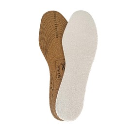 2 Pairs of Cleanfeet Terry Cloth Insoles, Barefoot Soles Made of Natural Cork for Men and Women, Can Be Cut to Size, Against Sweat Odour for Fresh Feet