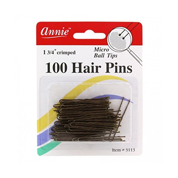 Annie Hair Pins 1 3/4In 100Ct Bronze Microball Tipped