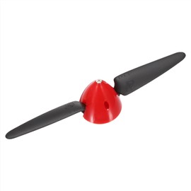 sourcing map 8x4.5 Inch RC Plane Propeller, RC Folding Propellers Spinner Size D44xH44mm 4mm Motor Shaft Dia 2-Vane with Nylon Plastic Spinner for Airplane Helicopter(Black Red)