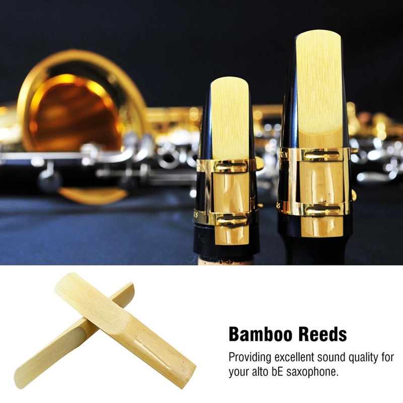 LADE 10Pcs Bamboo Reeds Strength 2.5 for Alto bE Sax