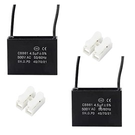 CompStudio 1PC 500V 4.5UF CBB61 Terminal Ceiling Fan Motor Running Rectangle Capacitor 2 Wires