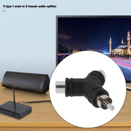 SING F LTD 4pcs RCA Y Splitter 1 Male to 2 Female Audio Connectors Adapter Plug Audio Converter Suitable for Audio Video AV TV Cable Conversion