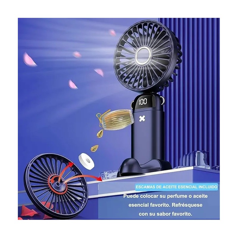 Mini Ventilador Portátil De Mano Recargable Por Usb,con Base