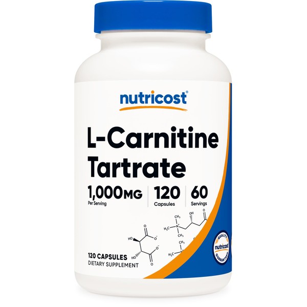 Nutricost L-Carnitine Tartrate 1000mg, 120 Capsules - 500mg Per Capsule (60 Servings)