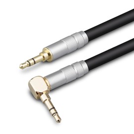 Veimeitk 3.5mm AUX Cord 1.6ft, Stereo Audio Cable 90 Degree 3.5mm Male to Male Stereo Aux TRS Right Angle Cable, Hi-Fi Sound, Compatible for Headphone, Tablets,Car,Speakers,Laptops