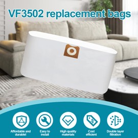 VF3502 Shop Vac Bags 3-Layer Pleated Paper Vacuum Filter Compatible With Ridgid 12 To 16 Gallon 5-20 Gallon Vacuums Shop Vac Hepa Filter Bag Size A, 23743（10 Pcs)