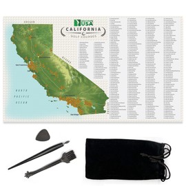 Golf Maps USA California State Golf Scratch Map with 278 Courses - Scratch-Off Golf Print with Eye-Catching Red Flags - Golfing Wall Decor - Unique Poster Gift for Golfers (Updated June 2023)