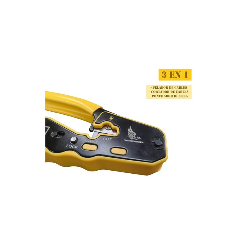 Pinza Crimpadora 3 en 1 Cortadora Peladora Cable Ponchadora RJ45
