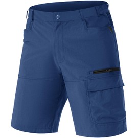 TACVASEN Cargo Shorts for Men Quick Dry Golf Shorts Stretch Outdoor Fishing Shorts Summer Lightweight Shorts Blue,32