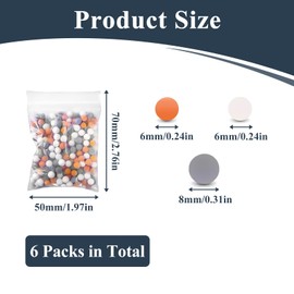 6 Pack Shower Head Beads, Mineral Balls for Shower Head, Shower Beads Refill, Tourmaline Bio-Active Stone Replacement Beads, Negative Ion pH Balance Shower Filter Beads for Showerhead Filters