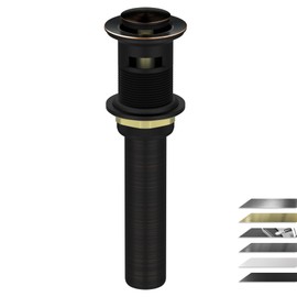 Georkios All Metal Heavy Duty Bathroom Sink Drain with Overflow, Brass and 304 Stainless Steel Rustproof Vessel Lavatory Vanity Pop Up Drain Stopper, Oil Rubbed Bronze
