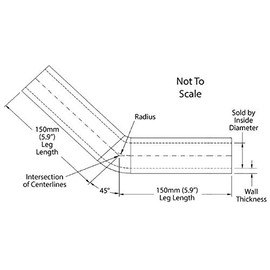 Pegasus E45.51-RED-6, Red Silicone Hose, 2" I.D. 45 degree Elbow, 6" Legs (no logo)
