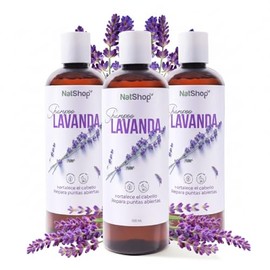 NATSHOP | Kit 3 Shampoos Naturales de Lavanda y Vitamina E 500ml - Cuidado del Cabello - Hidrata y Da Brillo | Libre de Químicos y Cruelty Free