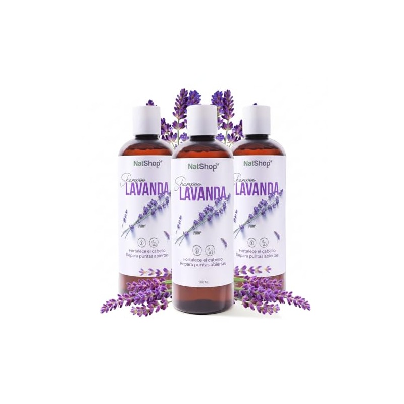 NATSHOP | Kit 3 Shampoos Naturales de Lavanda y Vitamina