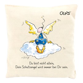 Herbal Scented Cushion Kuschler with a lovely Message of Oups 11x11 cm: You are not alone, Dein Schutzengel (Your Guardian Angel...