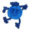 Plush Soft Blue Happy Face Dog Play Toy With Squeak