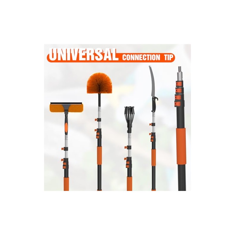 LAANPOLE Telescoping Pole, 5-20FT Aluminum Extension Pole(26FT Reach), Multi-Purpose Paint