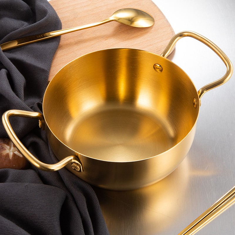 Korea Ramen Pot Stainless Steel Double Handle Fast Heating Ramen