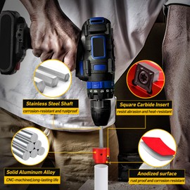 PVC Fitting Saver with 1 Inch Head Aluminum, PVC Pipe Reamer, PVC Socket Saver with 0.236" Hex Shaft, For Water Lines, Drain Lines, Vent Lines