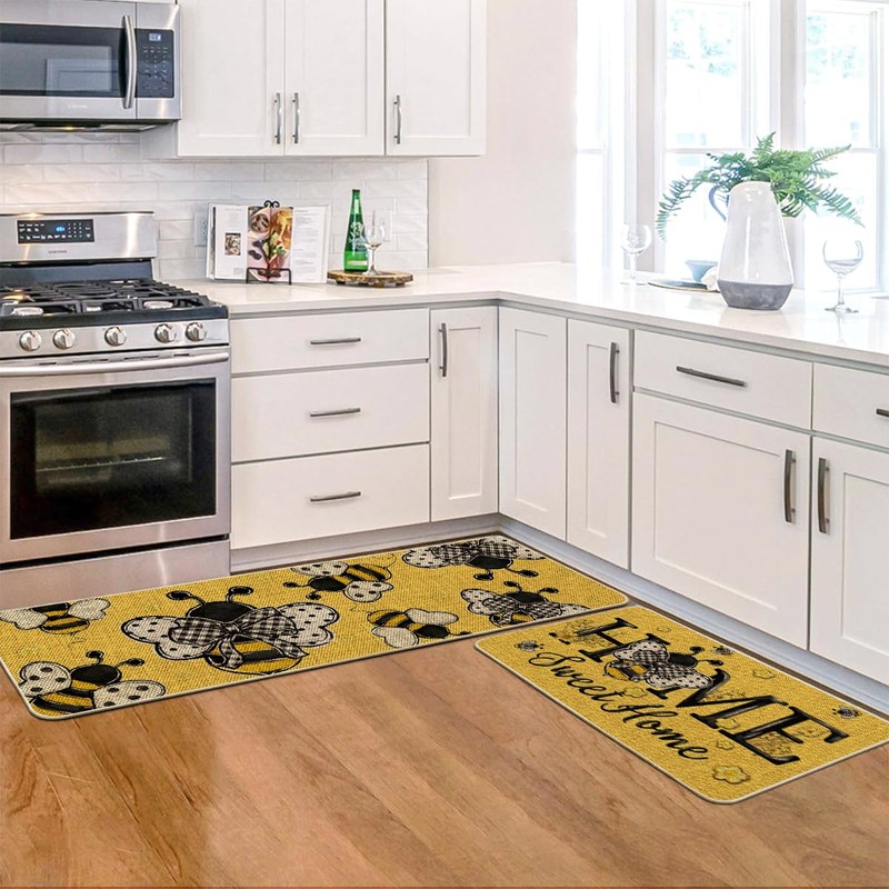 Artoid Mode Beige Bee Home Sweet Home Spring Kitchen Mats
