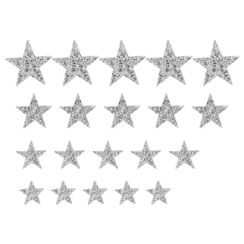 20pcs Rhinestone Star Patches Exquisite Beautiful Iron On Patches Sew